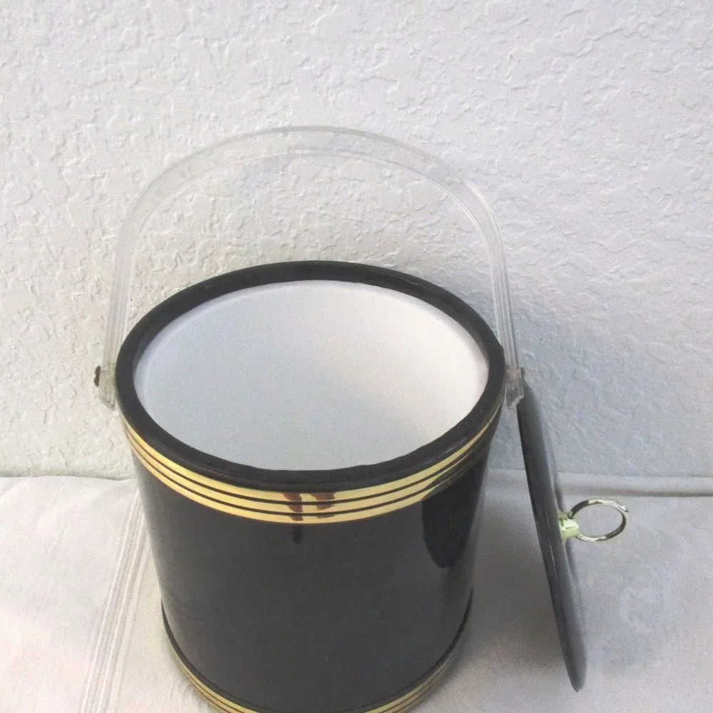 Vintage Faux Green & Black Marble Ice Bucket